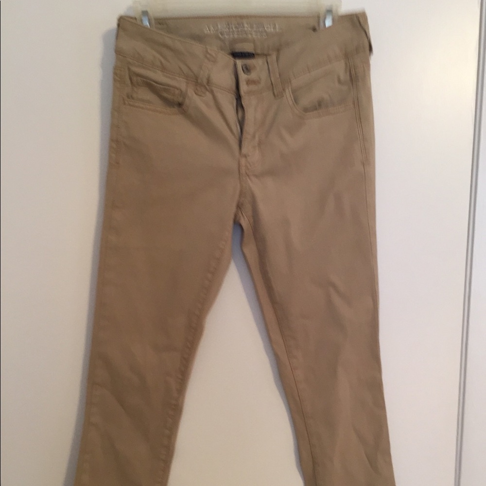 American Eagle ARTIST CROP Super Stretch Khaki 8